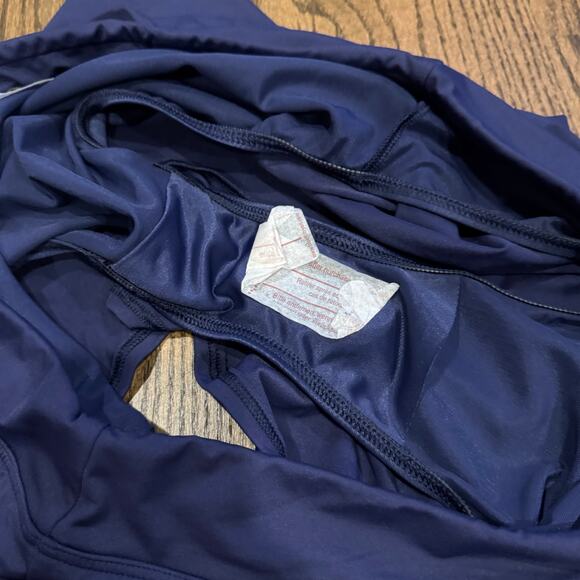 Lands End Women Navy Blue  Swim Suit Shorts Attached Brief Pockets Plus Size 18W - Picture 5 of 7